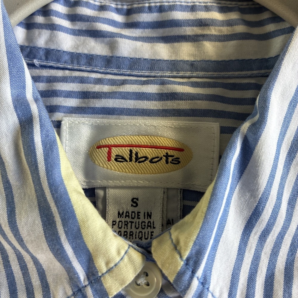 VTG Talbots Old Money Vertical Striped Button Blouse Size Large Momcore 40 In. - Picture 4 of 16